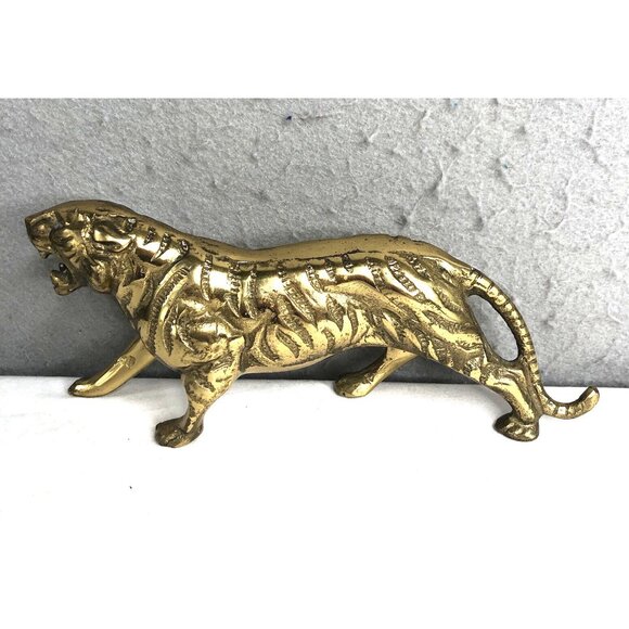 Vintage Masters of The Universe Tiger Solid Brass Battle Cat Motu MCM Rare Heavy - Picture 5 of 16